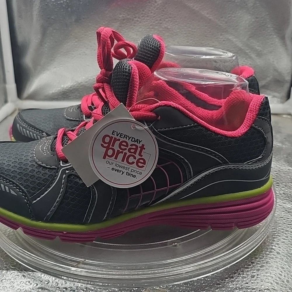 A   Pink And Black Sneakers Sz 6.5​ - Picture 3 of 5